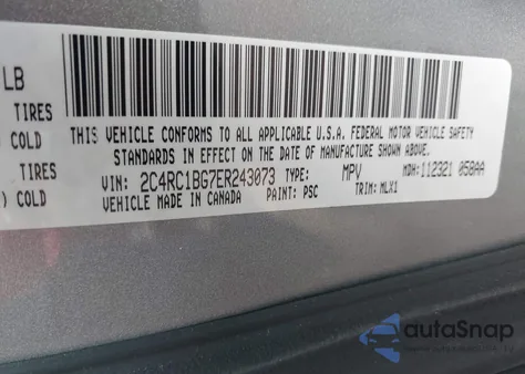 2014 Chrysler Town & Country Touring from USA, damaged, VIN 2C4RC1BG7ER243073